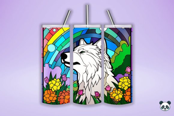 Download Arctic Wolf Stained Glass Background - Arctic wolf Collection