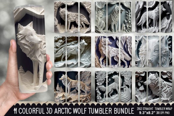 Download Arctic Wolf Tumbler Sublimation Bundle - Arctic wolf Collection