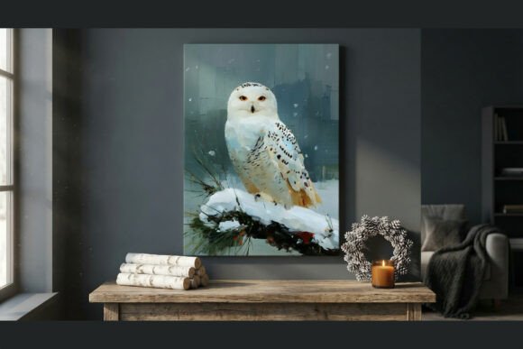 Download Impasto Snowy Owl Winter Art - Premium Resources