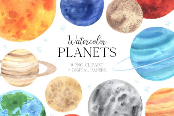 Download Watercolor Space Planets PNG Clipart - Planets Collection